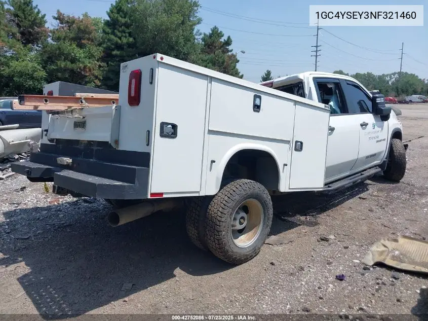 2022 Chevrolet Silverado 3500Hd 4Wd Long Bed Wt VIN: 1GC4YSEY3NF321460 Lot: 42752086