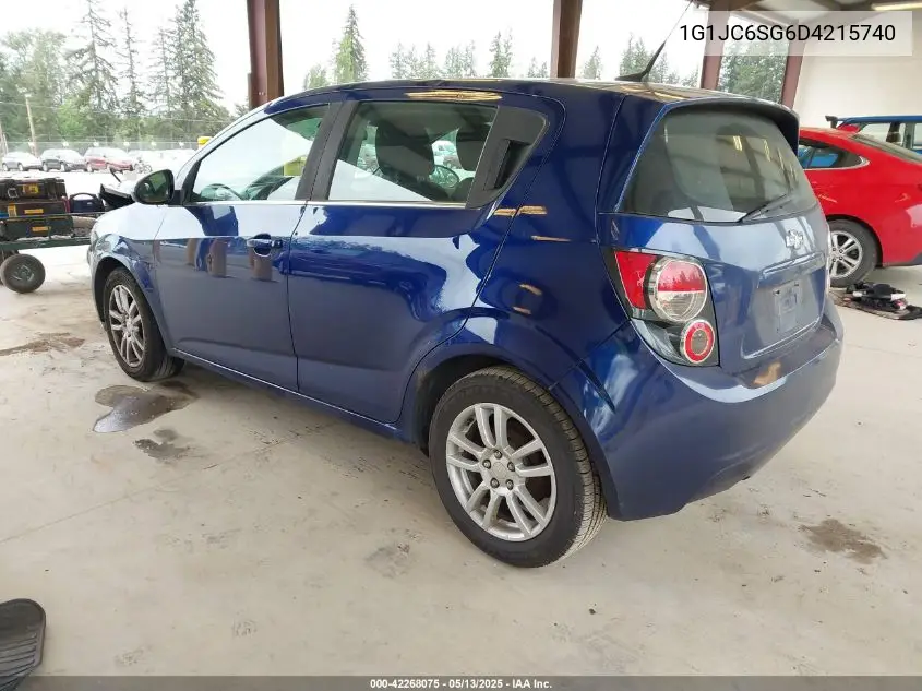 2013 Chevrolet Sonic Lt Auto VIN: 1G1JC6SG6D4215740 Lot: 42268075