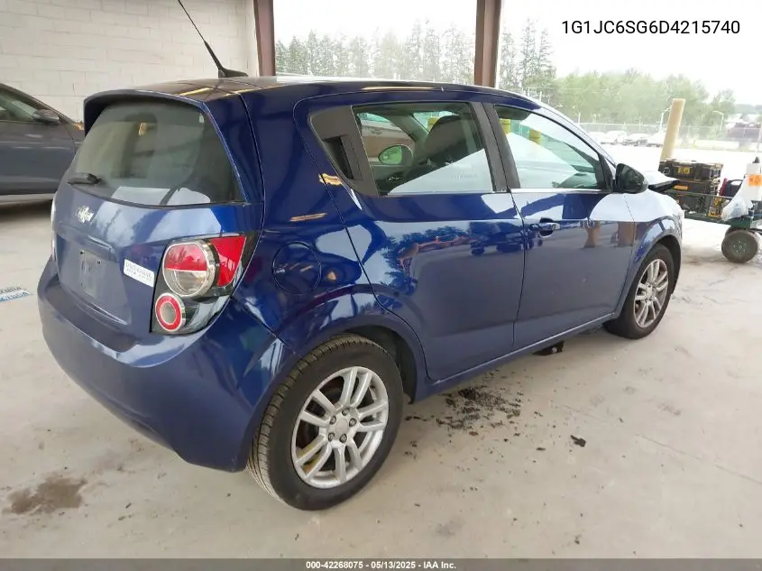 2013 Chevrolet Sonic Lt Auto VIN: 1G1JC6SG6D4215740 Lot: 42268075