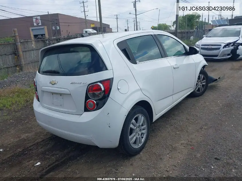 2013 Chevrolet Sonic Lt Auto VIN: 1G1JC6SG3D4230986 Lot: 42657976