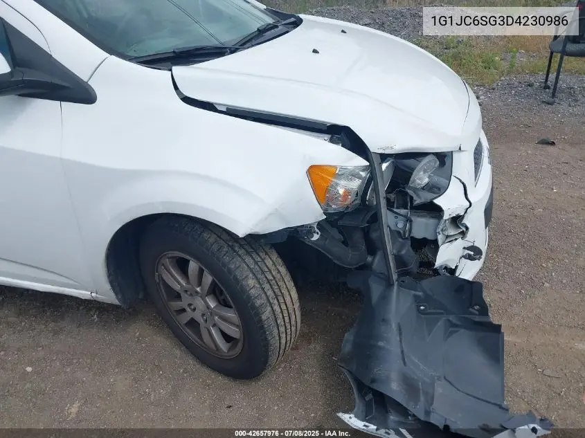 2013 Chevrolet Sonic Lt Auto VIN: 1G1JC6SG3D4230986 Lot: 42657976