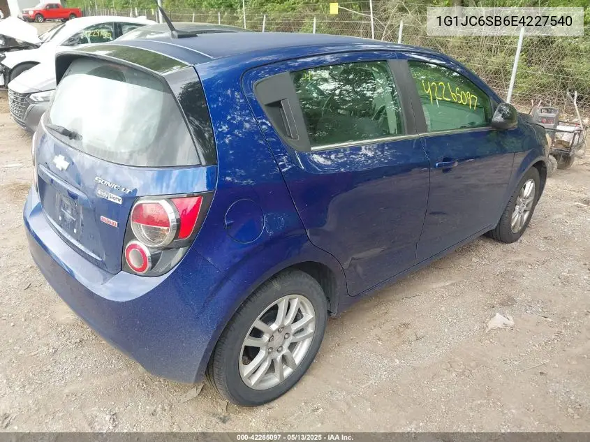 2014 Chevrolet Sonic Lt Auto VIN: 1G1JC6SB6E4227540 Lot: 42265097