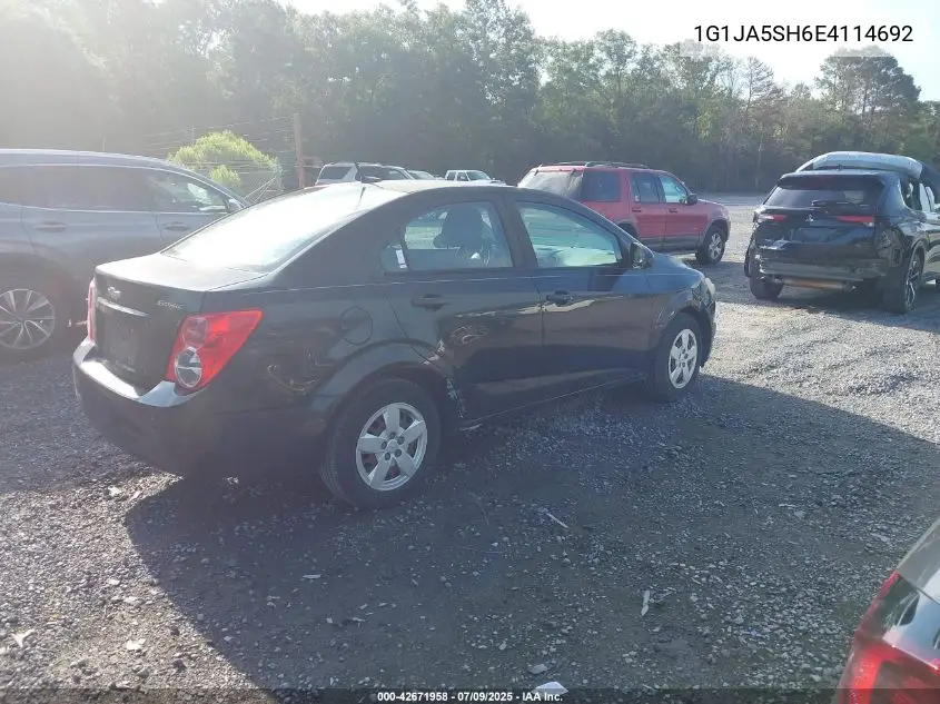 2014 Chevrolet Sonic Ls Auto VIN: 1G1JA5SH6E4114692 Lot: 42671958