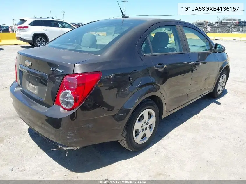 2014 Chevrolet Sonic Ls Auto VIN: 1G1JA5SGXE4136167 Lot: 42678771