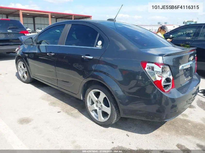 2015 Chevrolet Sonic Ltz VIN: 1G1JE5SB6F4116315 Lot: 42678545