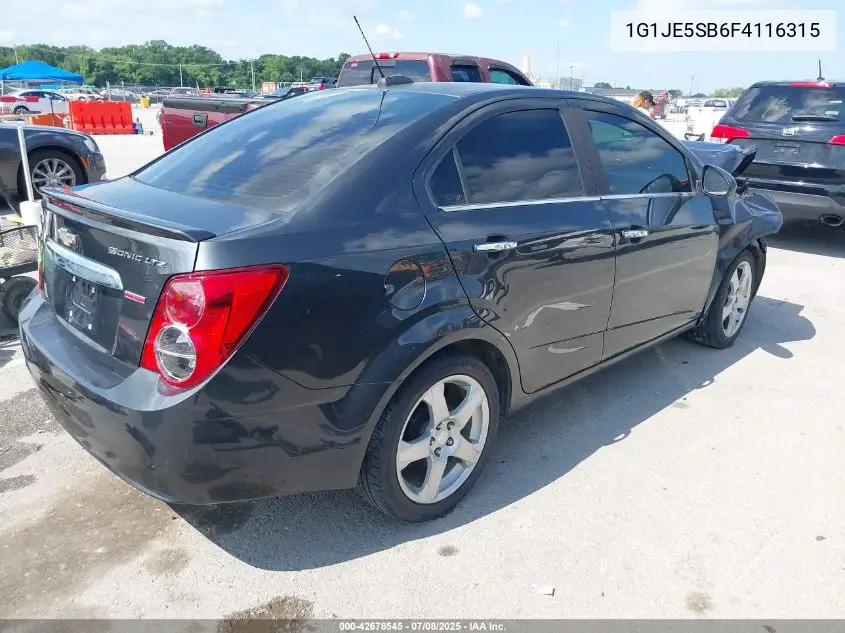 2015 Chevrolet Sonic Ltz VIN: 1G1JE5SB6F4116315 Lot: 42678545