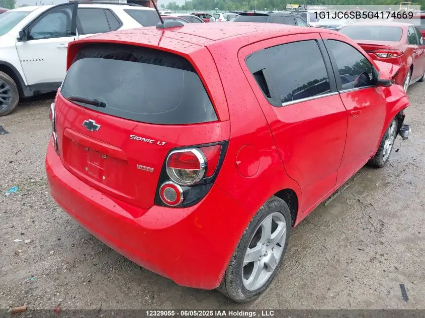 2016 Chevrolet Sonic Lt VIN: 1G1JC6SB5G4174669 Lot: 12329055