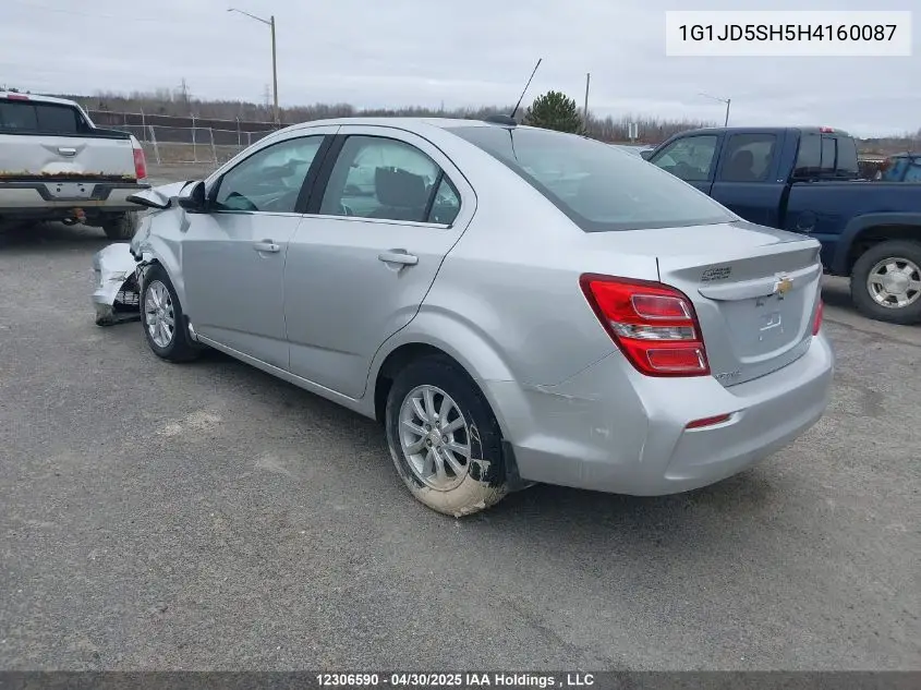 2017 Chevrolet Sonic Lt VIN: 1G1JD5SH5H4160087 Lot: 12306590X