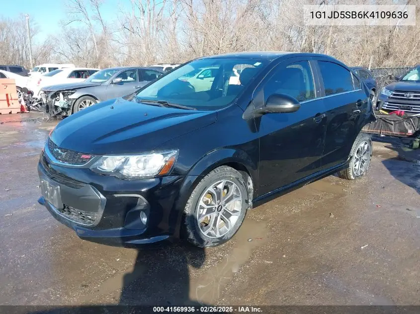 2019 Chevrolet Sonic Lt Auto VIN: 1G1JD5SB6K4109636 Lot: 41569936