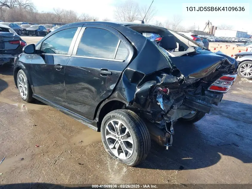 2019 Chevrolet Sonic Lt Auto VIN: 1G1JD5SB6K4109636 Lot: 41569936
