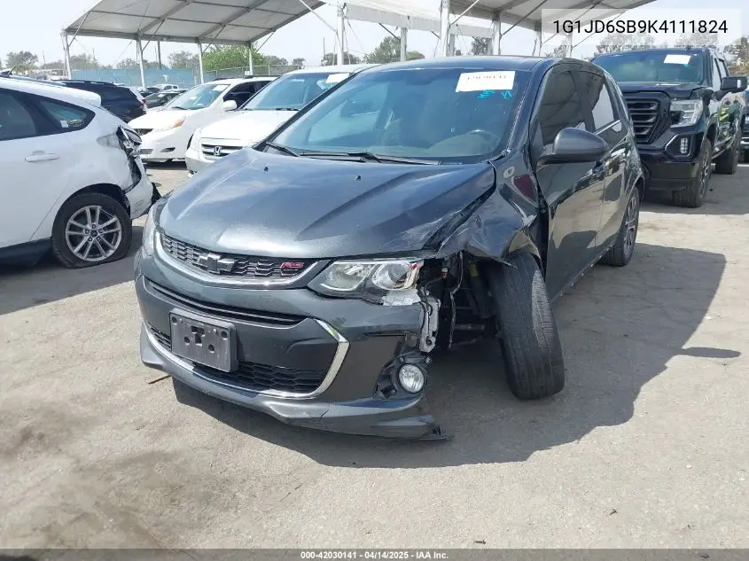 2019 Chevrolet Sonic Lt Auto VIN: 1G1JD6SB9K4111824 Lot: 42030141