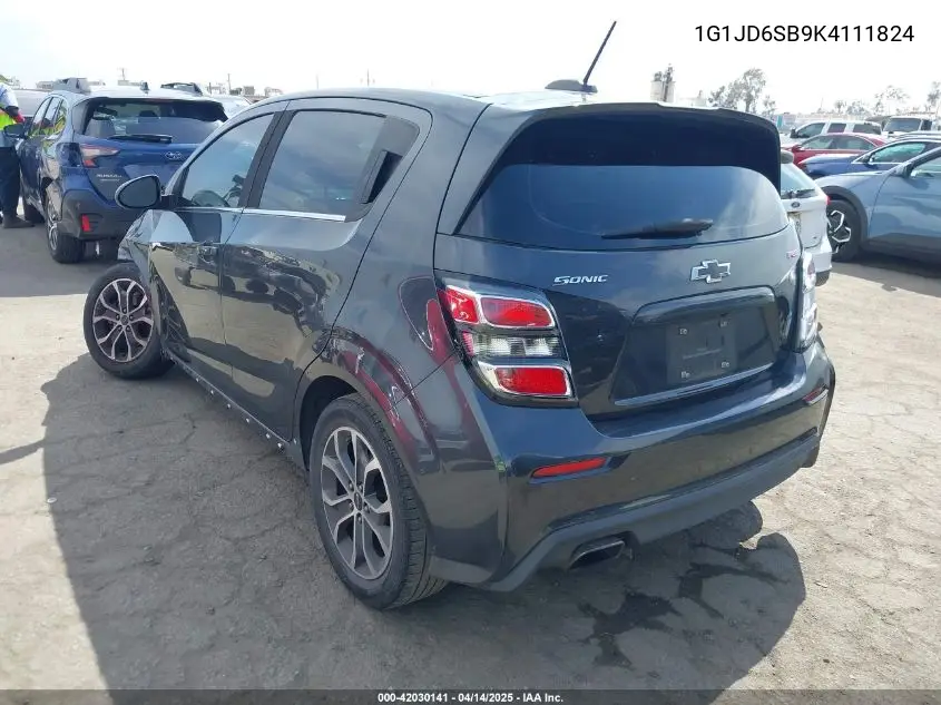2019 Chevrolet Sonic Lt Auto VIN: 1G1JD6SB9K4111824 Lot: 42030141