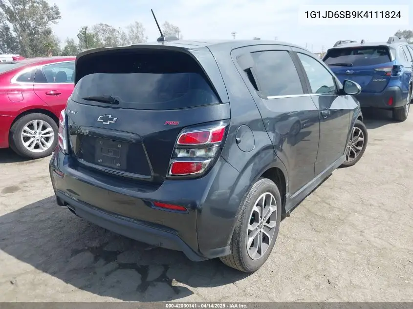 2019 Chevrolet Sonic Lt Auto VIN: 1G1JD6SB9K4111824 Lot: 42030141