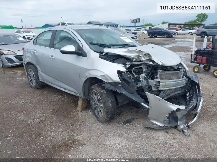 2019 Chevrolet Sonic Lt Auto VIN: 1G1JD5SB6K4111161 Lot: 42160228