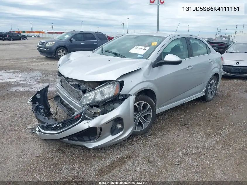 2019 Chevrolet Sonic Lt Auto VIN: 1G1JD5SB6K4111161 Lot: 42160228
