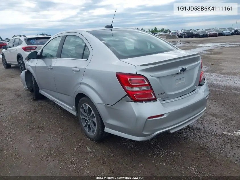 2019 Chevrolet Sonic Lt Auto VIN: 1G1JD5SB6K4111161 Lot: 42160228