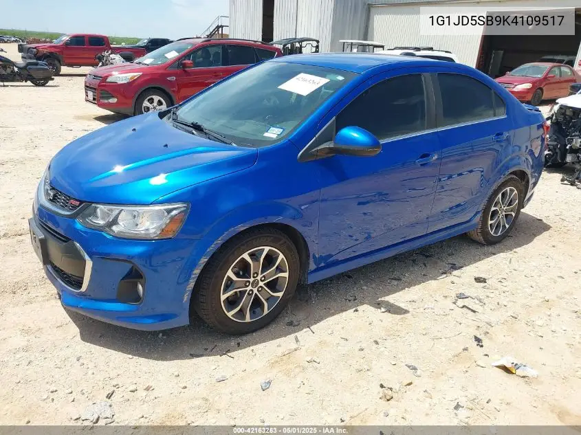 2019 Chevrolet Sonic Lt Auto VIN: 1G1JD5SB9K4109517 Lot: 42163263