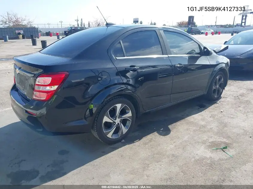 2019 Chevrolet Sonic Premier Auto VIN: 1G1JF5SB9K4127333 Lot: 42164442