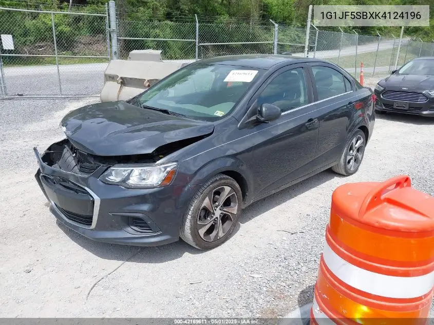 2019 Chevrolet Sonic Premier Auto VIN: 1G1JF5SBXK4124196 Lot: 42169611