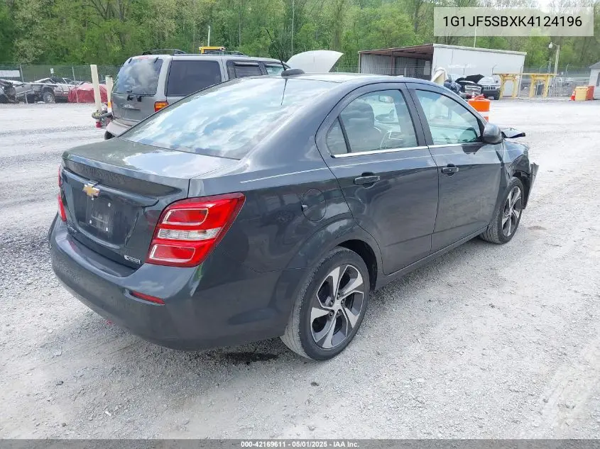 2019 Chevrolet Sonic Premier Auto VIN: 1G1JF5SBXK4124196 Lot: 42169611