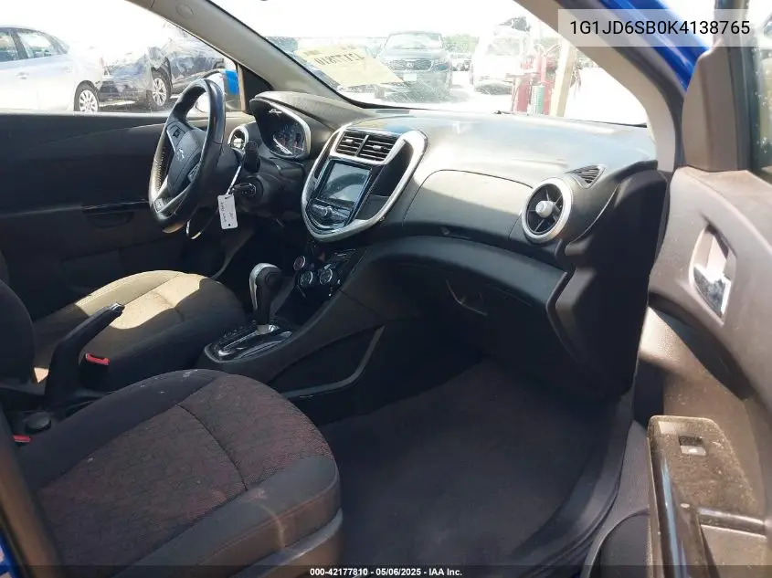 2019 Chevrolet Sonic Lt Auto VIN: 1G1JD6SB0K4138765 Lot: 42177810