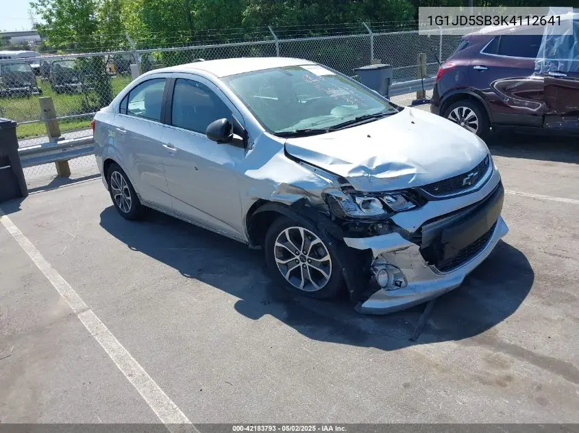 2019 Chevrolet Sonic Lt Auto VIN: 1G1JD5SB3K4112641 Lot: 42183793