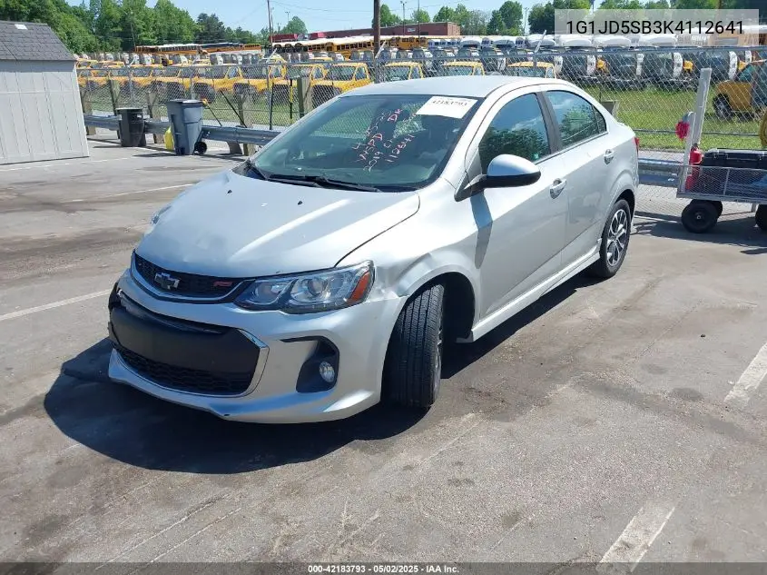 2019 Chevrolet Sonic Lt Auto VIN: 1G1JD5SB3K4112641 Lot: 42183793