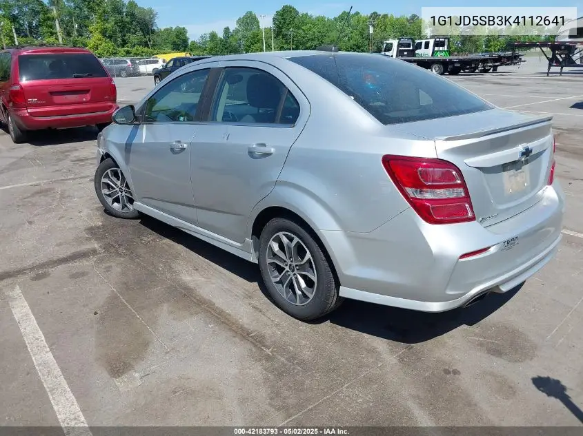 2019 Chevrolet Sonic Lt Auto VIN: 1G1JD5SB3K4112641 Lot: 42183793