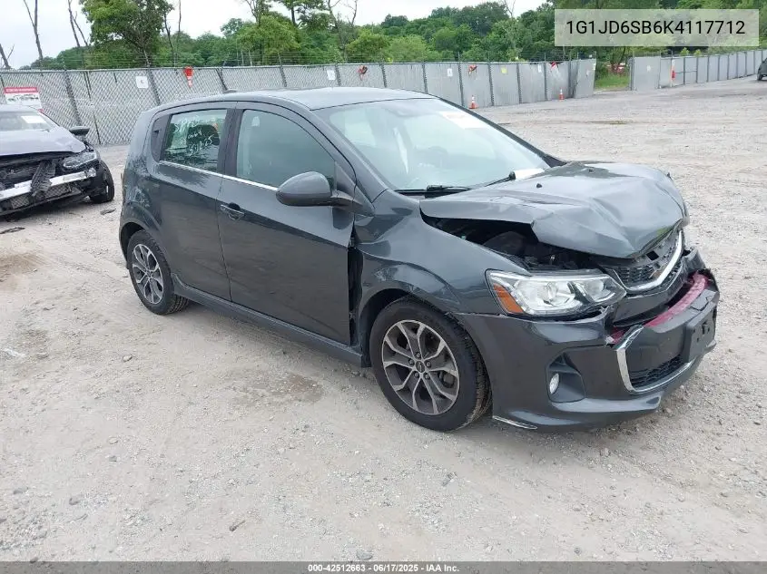 2019 Chevrolet Sonic Lt Auto VIN: 1G1JD6SB6K4117712 Lot: 42512663