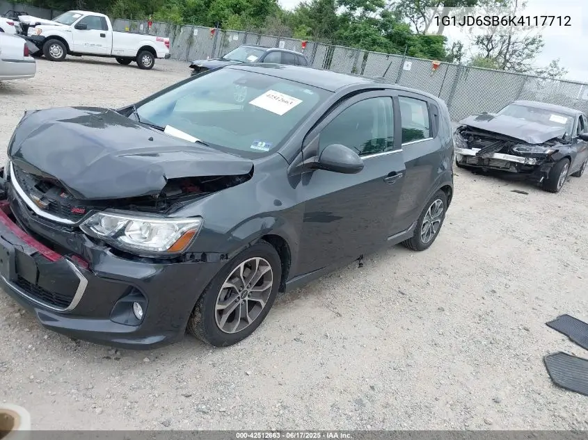 2019 Chevrolet Sonic Lt Auto VIN: 1G1JD6SB6K4117712 Lot: 42512663