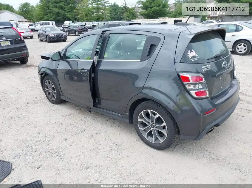 2019 Chevrolet Sonic Lt Auto VIN: 1G1JD6SB6K4117712 Lot: 42512663