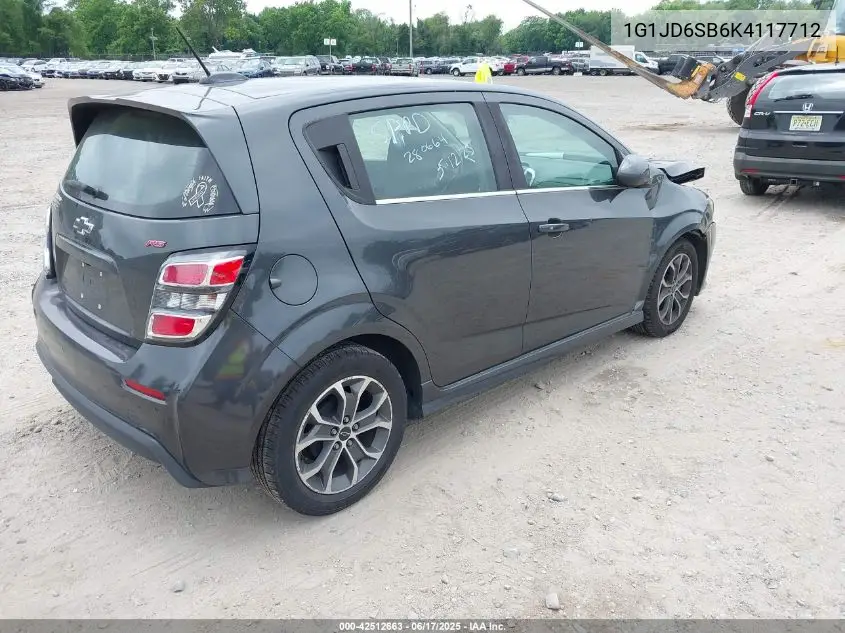 2019 Chevrolet Sonic Lt Auto VIN: 1G1JD6SB6K4117712 Lot: 42512663
