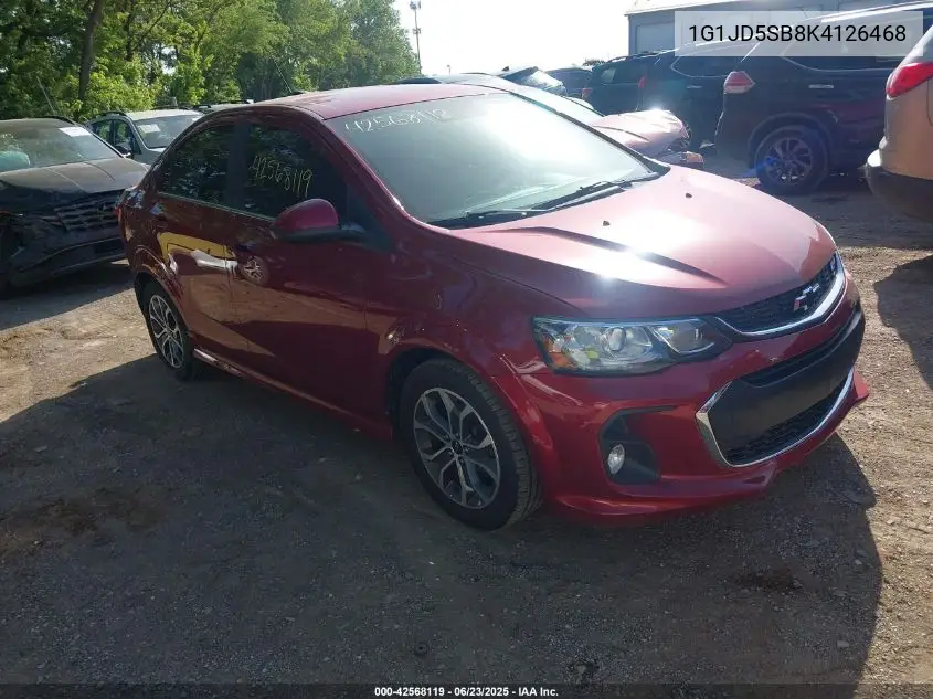 2019 Chevrolet Sonic Lt Auto VIN: 1G1JD5SB8K4126468 Lot: 42568119