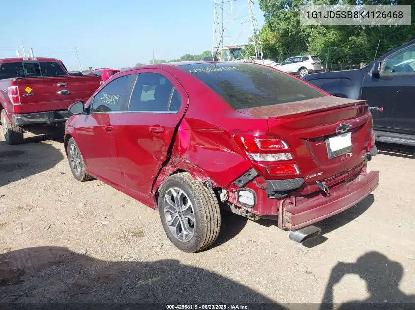 2019 Chevrolet Sonic Lt Auto VIN: 1G1JD5SB8K4126468 Lot: 42568119