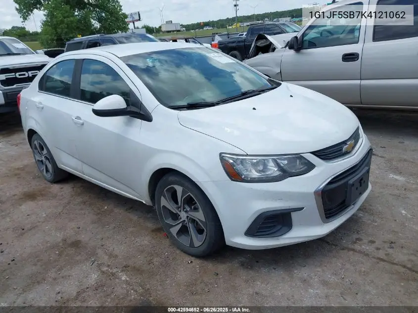 2019 Chevrolet Sonic Premier Auto VIN: 1G1JF5SB7K4121062 Lot: 42594652