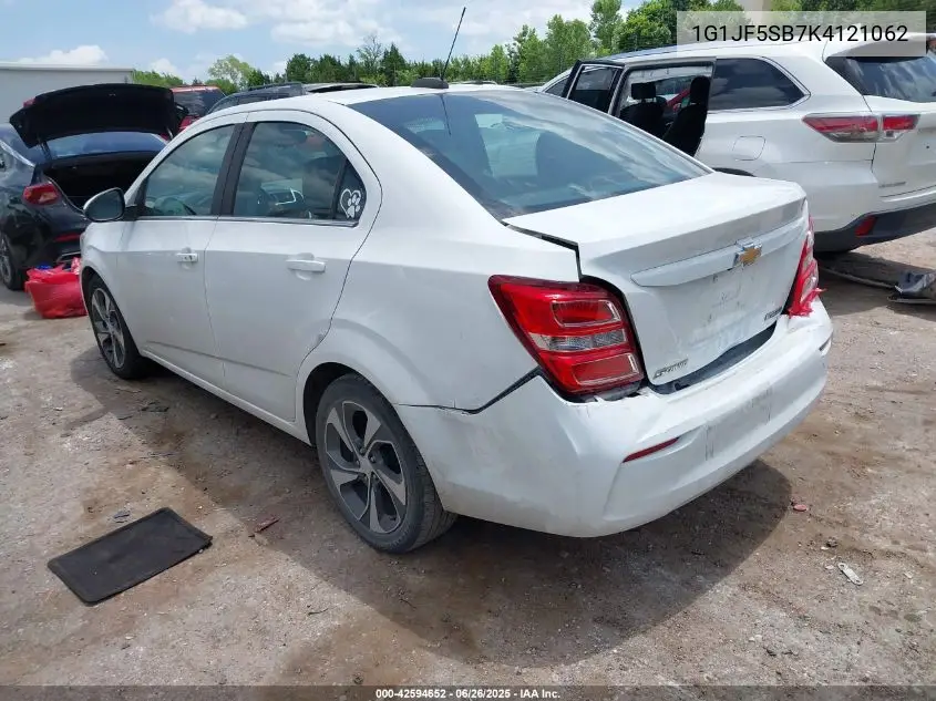 2019 Chevrolet Sonic Premier Auto VIN: 1G1JF5SB7K4121062 Lot: 42594652