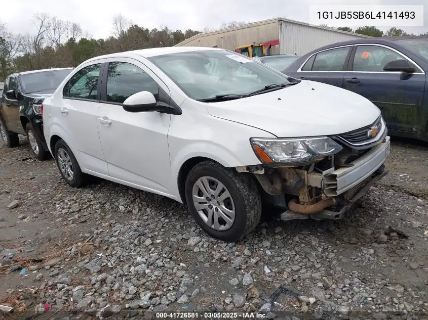 2020 Chevrolet Sonic Fwd Ls VIN: 1G1JB5SB6L4141493 Lot: 41726581
