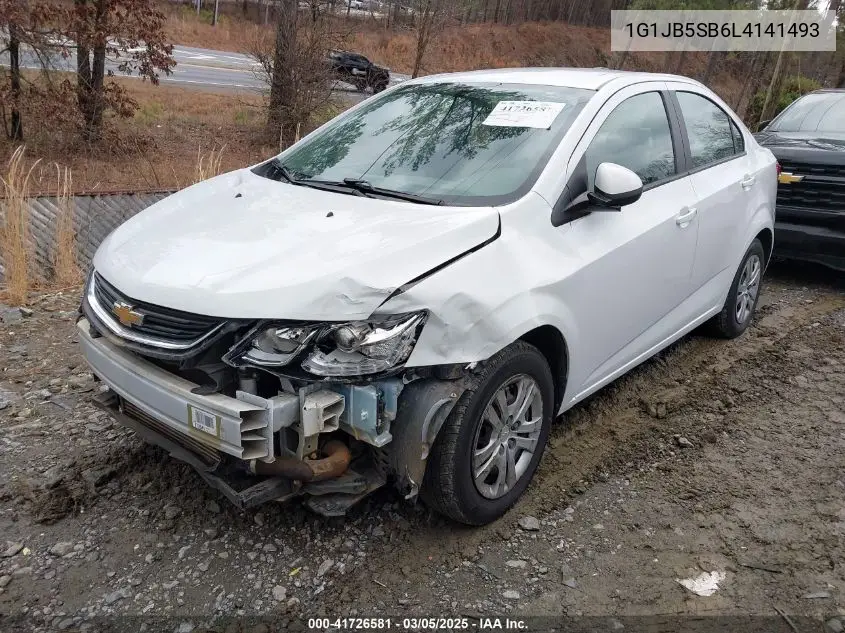 2020 Chevrolet Sonic Fwd Ls VIN: 1G1JB5SB6L4141493 Lot: 41726581