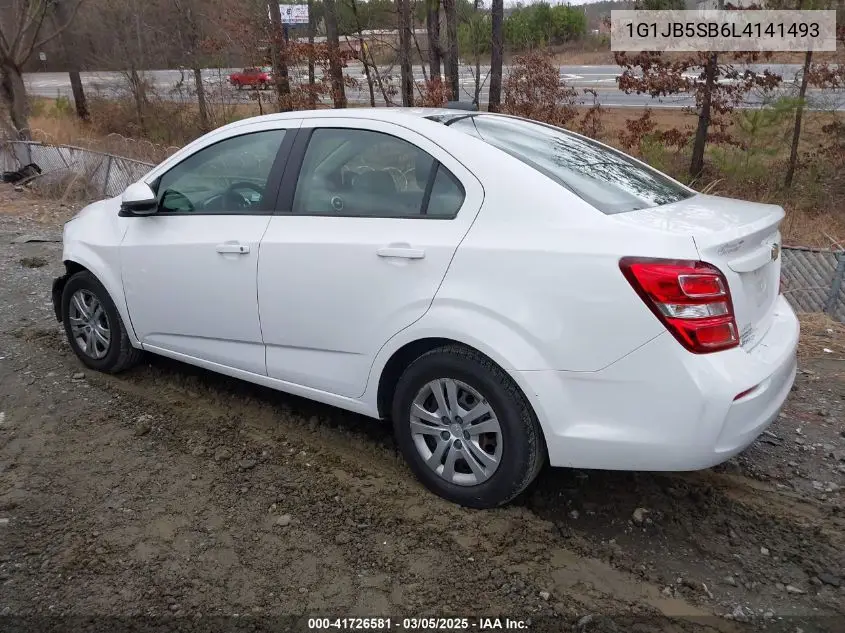 2020 Chevrolet Sonic Fwd Ls VIN: 1G1JB5SB6L4141493 Lot: 41726581