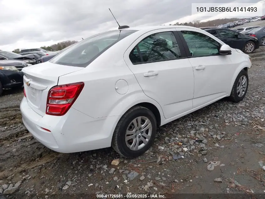 2020 Chevrolet Sonic Fwd Ls VIN: 1G1JB5SB6L4141493 Lot: 41726581