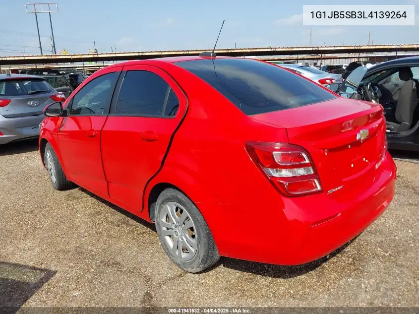 2020 Chevrolet Sonic Fwd Ls VIN: 1G1JB5SB3L4139264 Lot: 41941632