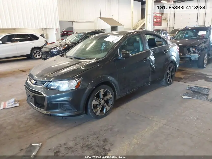 2020 Chevrolet Sonic Fwd Premier VIN: 1G1JF5SB3L4118984 Lot: 42078382