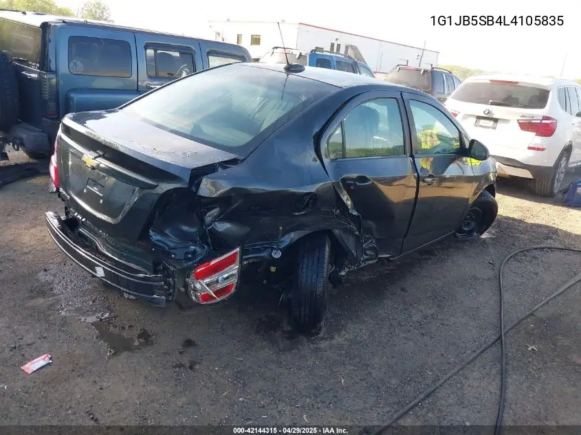 2020 Chevrolet Sonic Fwd Ls VIN: 1G1JB5SB4L4105835 Lot: 42144315