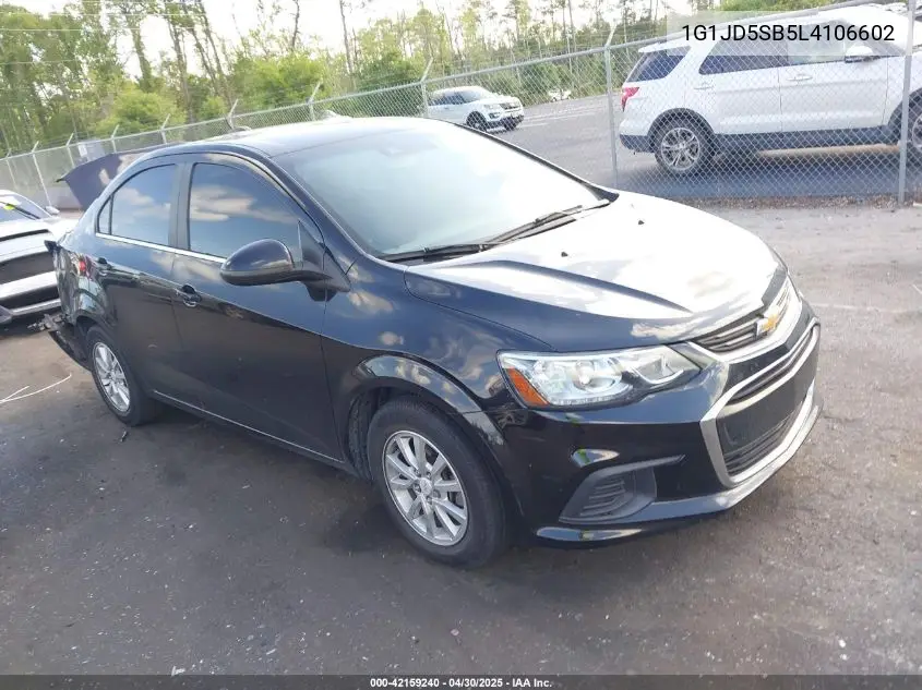 2020 Chevrolet Sonic Fwd Lt VIN: 1G1JD5SB5L4106602 Lot: 42159240