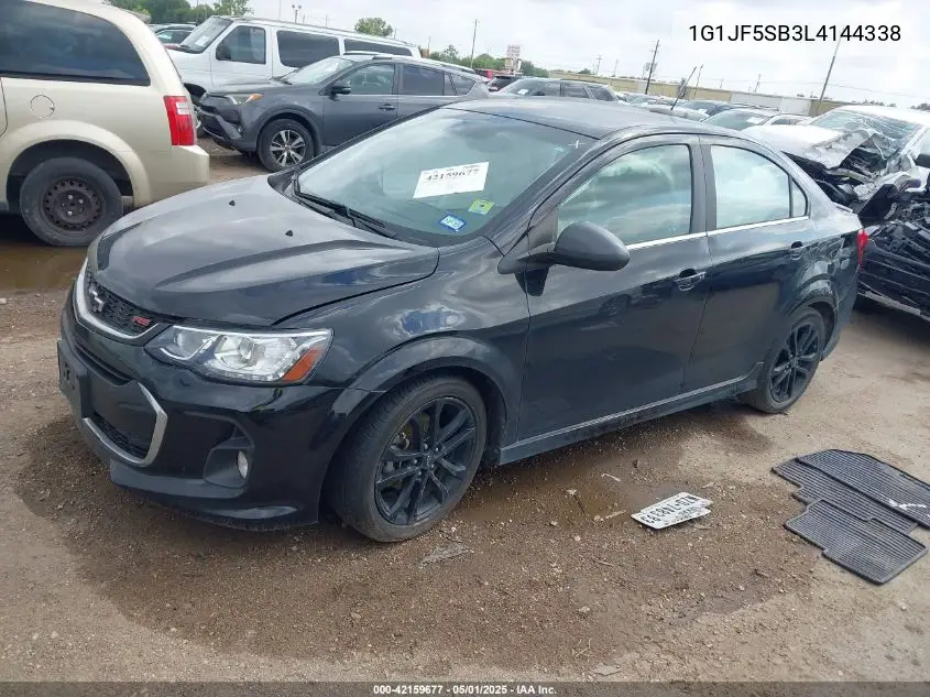 2020 Chevrolet Sonic Fwd Premier VIN: 1G1JF5SB3L4144338 Lot: 42159677