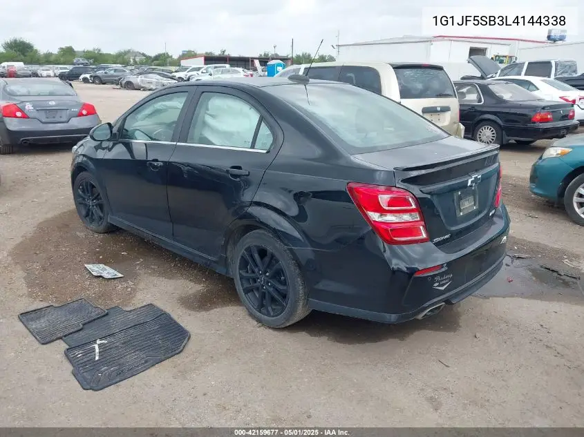 2020 Chevrolet Sonic Fwd Premier VIN: 1G1JF5SB3L4144338 Lot: 42159677