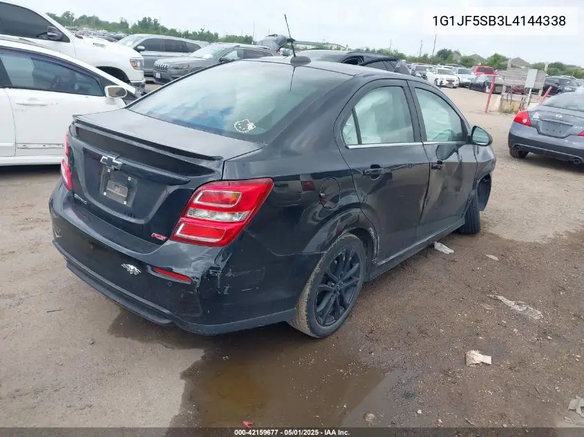 2020 Chevrolet Sonic Fwd Premier VIN: 1G1JF5SB3L4144338 Lot: 42159677