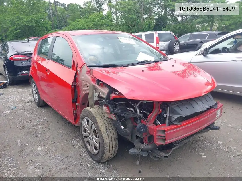 2020 Chevrolet Sonic Fwd 1Fl 5-Door VIN: 1G1JG6SB5L4115409 Lot: 42204416