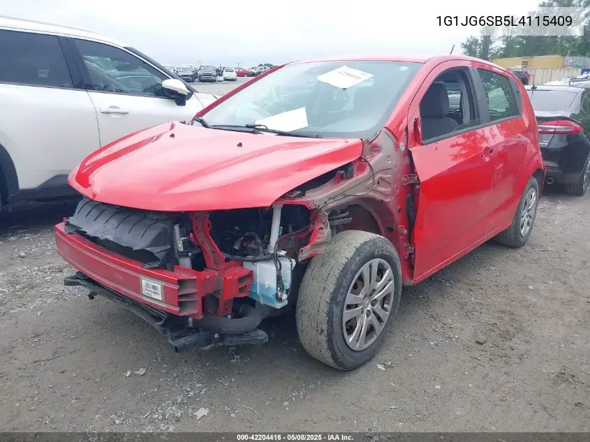 2020 Chevrolet Sonic Fwd 1Fl 5-Door VIN: 1G1JG6SB5L4115409 Lot: 42204416