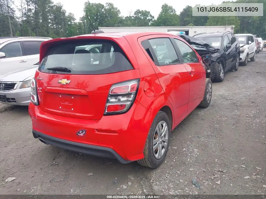 2020 Chevrolet Sonic Fwd 1Fl 5-Door VIN: 1G1JG6SB5L4115409 Lot: 42204416